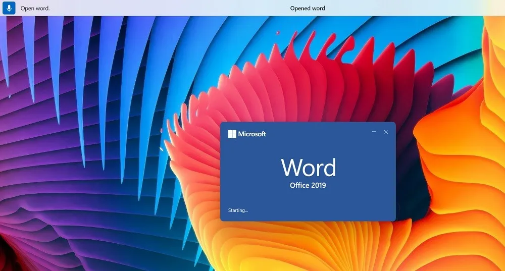 Öffnen Sie Word mit Voice Access in Windows 11.