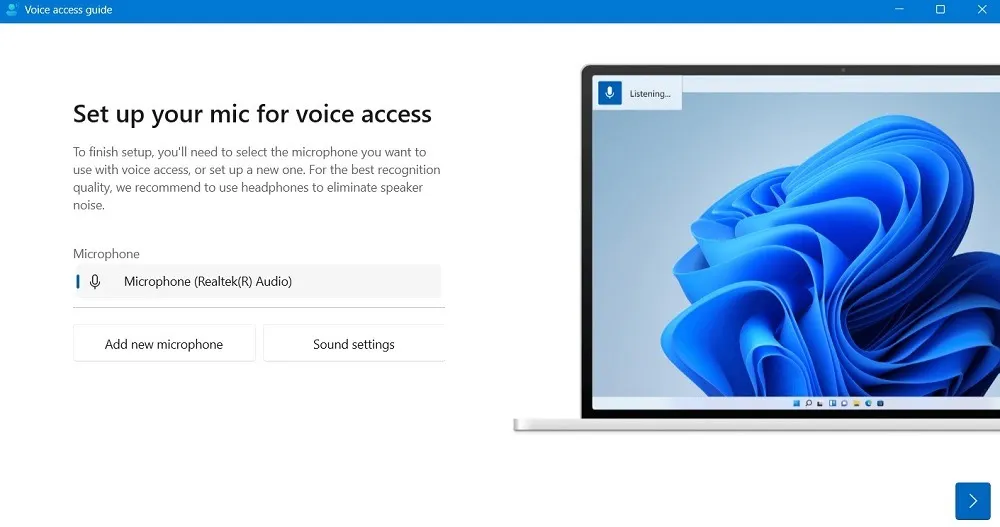 Configurare il microfono per l'accesso vocale in Windows 11.