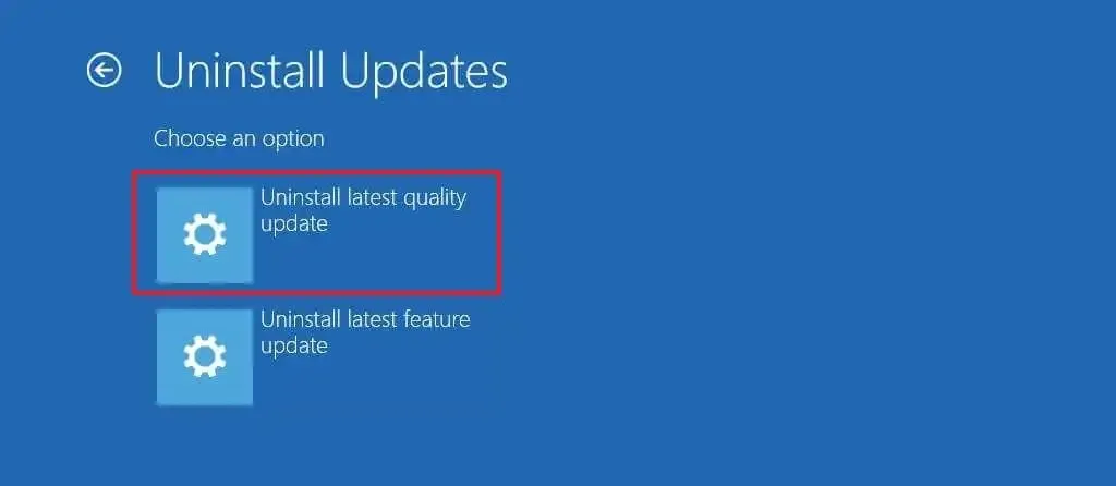 Desinstale a atualização de qualidade no Windows 11