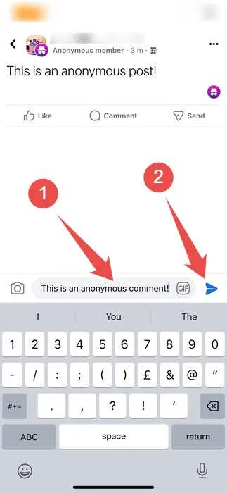 Scrivere un commento anonimo nell'app di Facebook