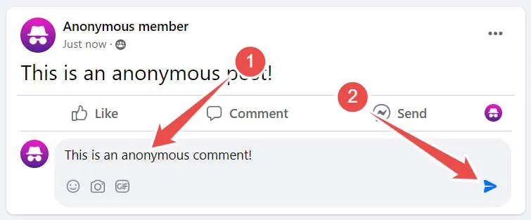 Escribir un comentario anónimo en el sitio web de Facebook