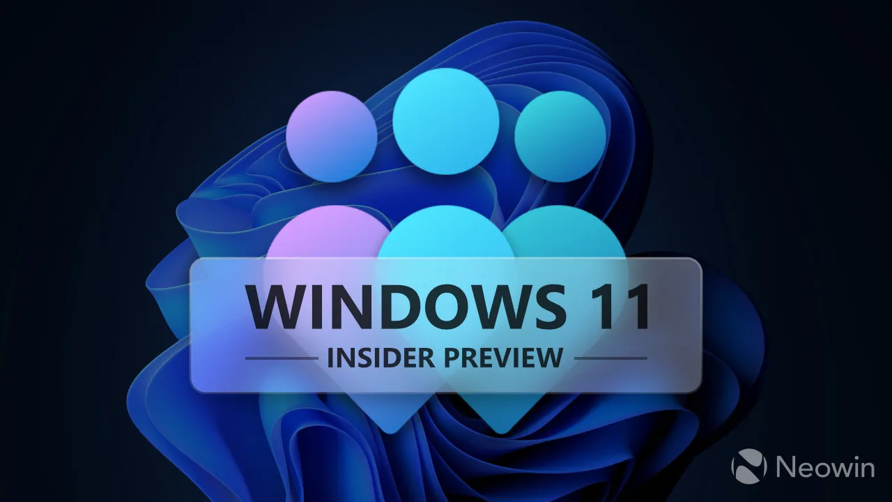 Um grande logotipo do Windows Insider com o Windows 11 Insider Preview