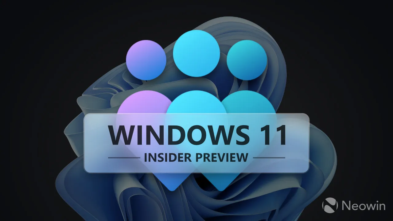 Un gran logotipo de Windows Insider con Windows 11 Insider Preview