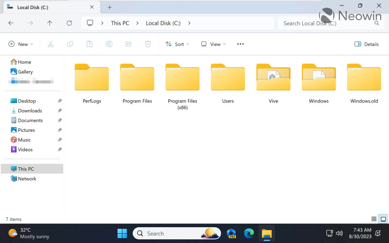 Uno screenshot di Esplora file riprogettato in Windows 11