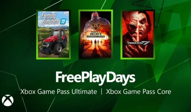 State of Decay 2, Tekken 7 und Farming Sim 22 sind an diesem Wochenende Xbox Free Play Days-Spiele