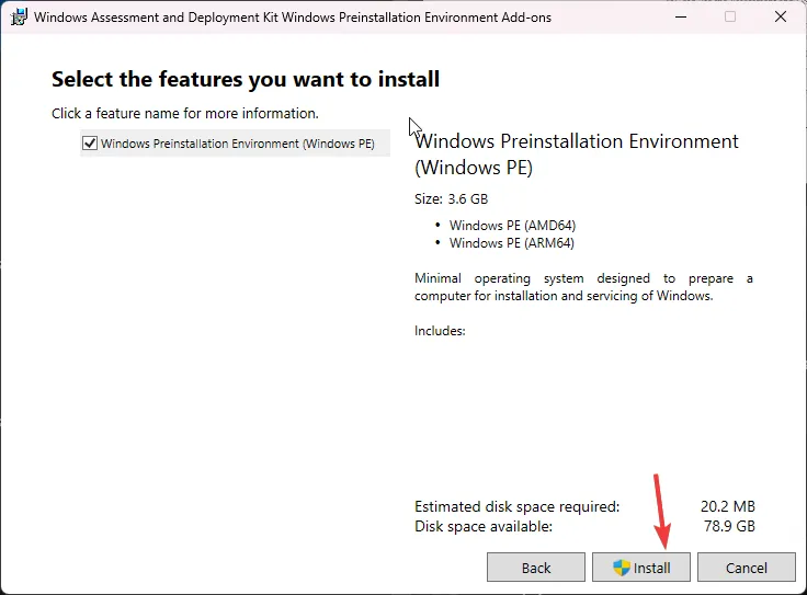 설치 - Windows 11용 WinPE 부팅 가능 디스크 생성