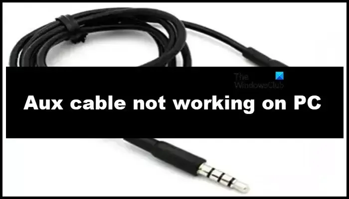 Aux-kabel werkt niet op pc