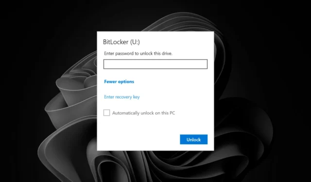 Windows 11 で Bitlocker の自動ロック解除を有効または無効にする方法
