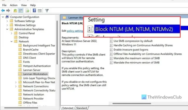 使用 GPEDIT 或 PowerShell 在 Windows 11 中封鎖對 SMB 的 NTLM 攻擊