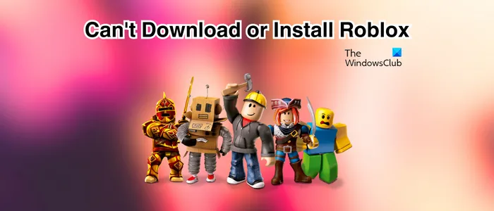 Roblox kan niet installeren of downloaden