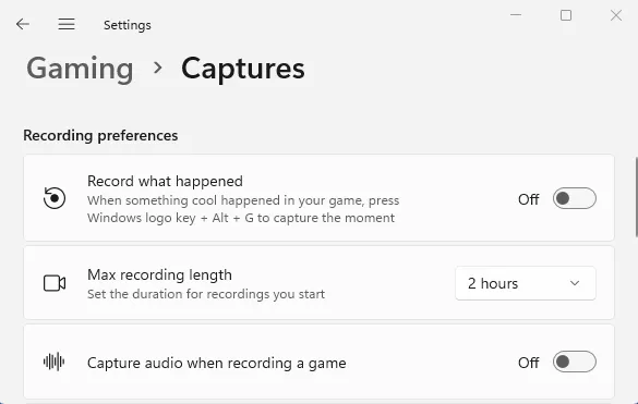 Leg audio vast tijdens het opnemen van een game