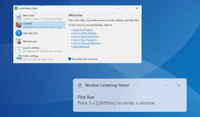 Een venster op het scherm centreren in Windows 11