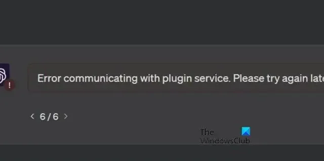 ChatGPT Errore di comunicazione con il servizio plugin, riprova più tardi