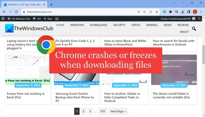 Chrome si arresta in modo anomalo o si blocca durante il download di un file