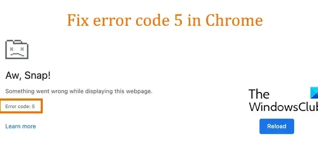 Como corrigir o código de erro 5 no Chrome