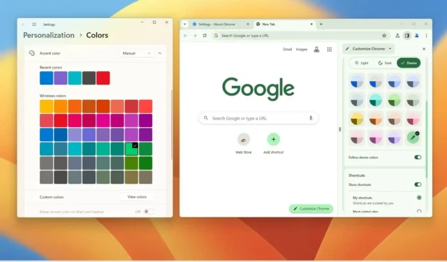 如何在 Google Chrome 上匹配 Windows 11 強調色