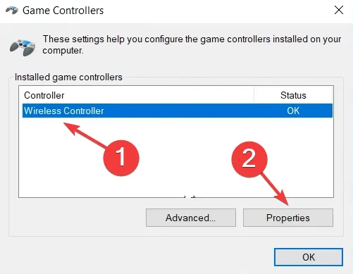 eigenschappen om de Xbox One-controller in Windows 11 te kalibreren