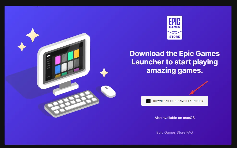 Klicken Sie auf Epic Games Launcher herunterladen. Epic Games Installer Ungültiges Laufwerk