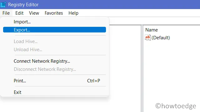 Register opschonen in Windows 11 - Register exporteren