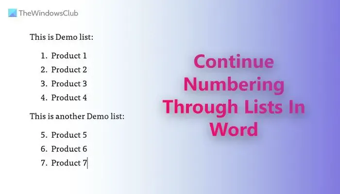 Cómo seguir numerando dos listas en Word