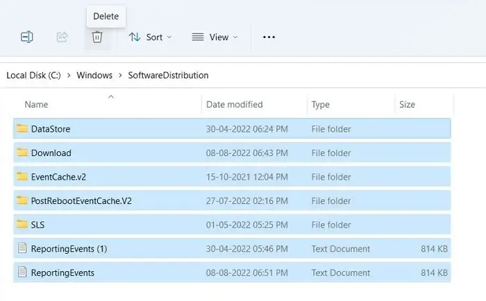 Excluir pasta de distribuição de software Assistente do Windows Update