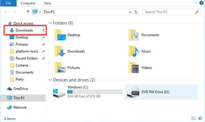 Windows 10でダウンロード場所を変更する方法