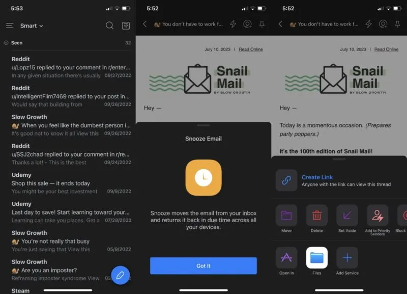 E-mailapps voor Iphone Spark