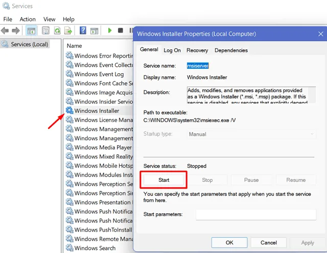 Fout 0xC0070652 - Windows Installer-service inschakelen