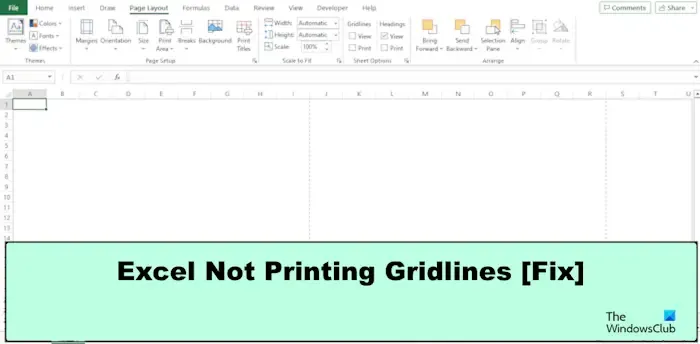 Excelでグリッド線が正しく印刷されない