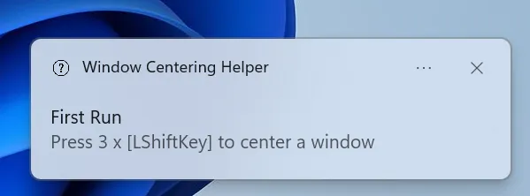 Windows centreerhulp om venster op scherm Windows 11 te centreren