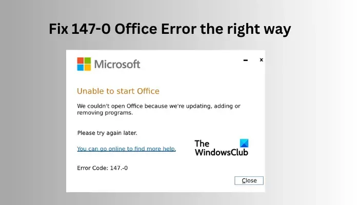 Solucione el error de Office 147-0 de la manera correcta