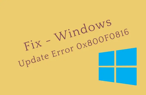 修正 – Windows 10のWindows Updateエラー0x800F0816