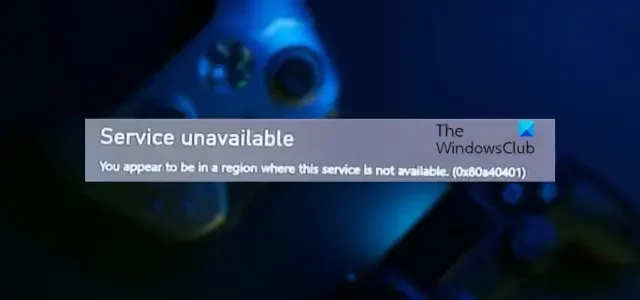 Come correggere l’errore Xbox 0x80a40401?