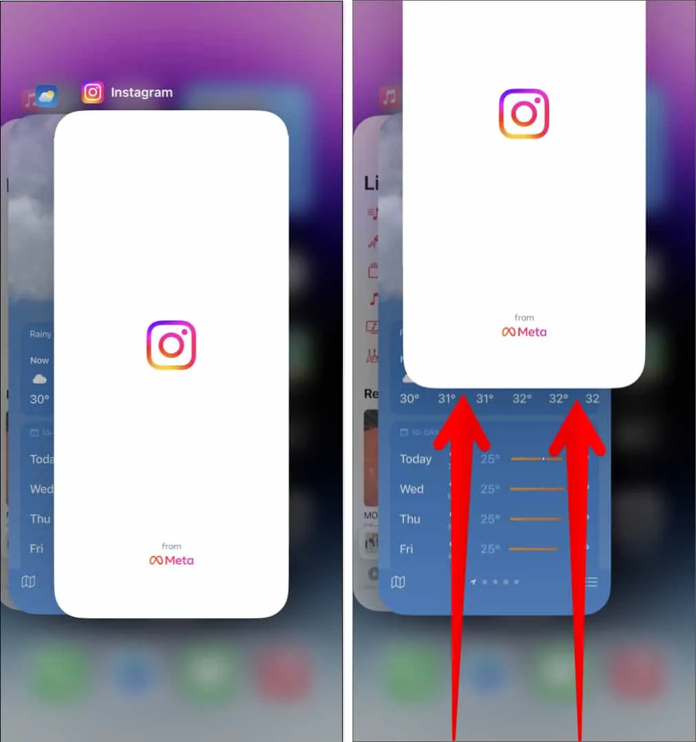 Forçar o encerramento do Instagram no iPhone