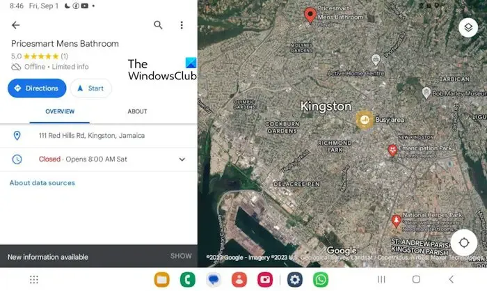 Google Maps öffentliche Toiletten für Android