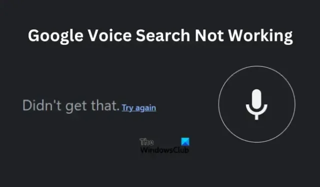 A Pesquisa por voz do Google não funciona no Windows PC