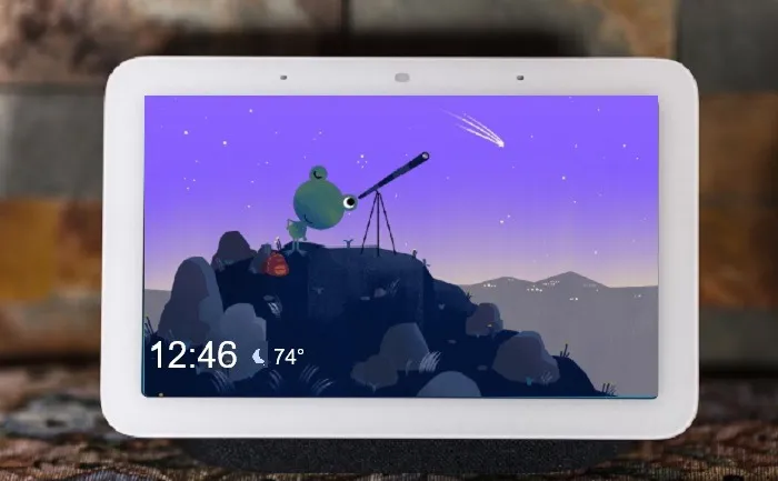 Froggy se muestra en la pantalla inteligente.