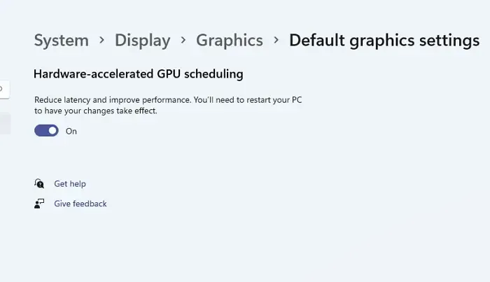 Sprzętowo przyspieszane planowanie GPU w systemie Windows