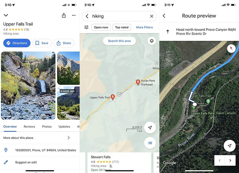 Le migliori app per escursioni per iPhone Google Maps