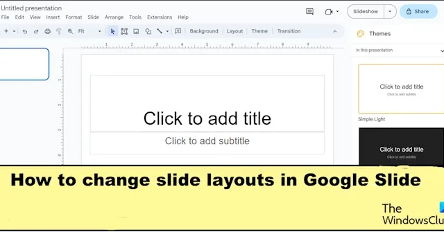 So ändern Sie Folienlayouts in Google Slides