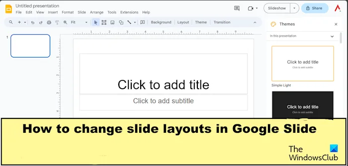 Como alterar o layout dos slides no Apresentações Google