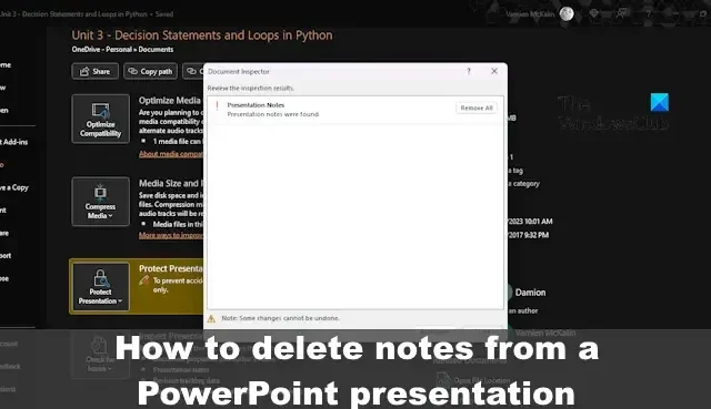 Come rimuovere le note da PowerPoint