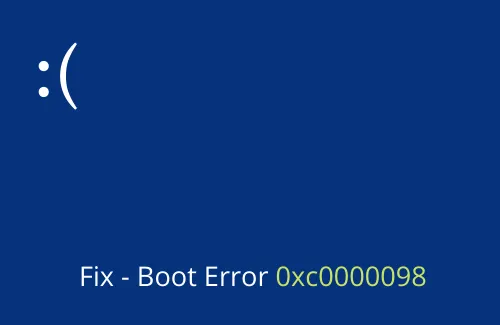 Windows 10 PC에서 부팅 오류 0xc0000098을 수정하는 방법