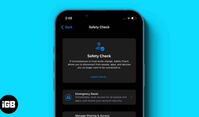So verwenden Sie Safety Check in iOS 17 auf dem iPhone