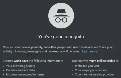 Inkognito-Modus Chrome