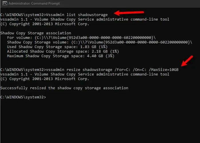 Corrigir código de erro VSS 0x8004231f no Windows 10