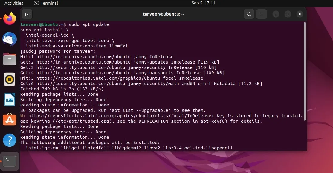 Installa i driver grafici Intel Linux Installa il pacchetto driver Ubuntu