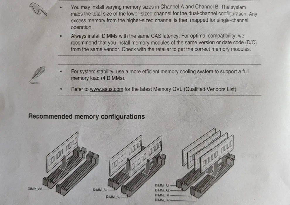 Installa il manuale della scheda madre del PC desktop Ram