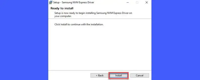 Installieren des Samsung NVME-Treibers