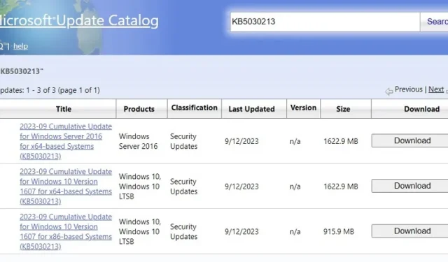 KB5030213 actualiza Windows 10 1607 a 14393.6252